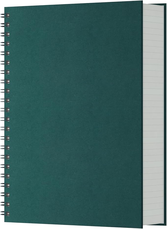 EUSOAR Notebooks for School, 1 Pack A4 8.3"x11.2" Hardcover Spiral Lined Journal College Ruled, 240 Pages(120 Sheets) Writing Pads Professional Notebook for DIY Note Taking Business Work Office