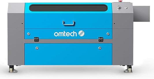 OMTech 90W CO2 Laser Engraver with Water Chiller, 28"x20" Cutting & Engraving Machine with Air Assist, 4-Way Pass, Caster Wheels, RDWorks, for Wood, Glass, Acrylic & More