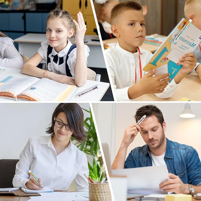 Back to School Supplies 24 PCS Ballpoint Pens Bulk 6-in-1 Colored Pens Ballpoint Party Favors Office Supplies Multicolor Pen Back to School Gifts for Kid Students Son Daughter Classroom Birthday