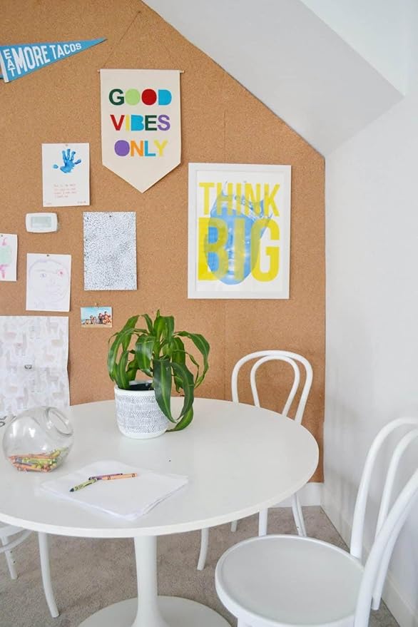 Manton Cork Premium Cork Roll - 4' x 5' x 1/4", 100% Natural Facing Grade Material for Bulletin Boards, Decorative Photo and Message Push Pin Displays - Perfect for Home, School, and Office