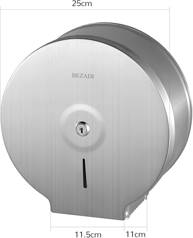 Toilet Paper Towel Dispenser Wall Mount, Jumbo Roll Toilet Tissue Dispenser, 9 Inch Paper Key Lock Stainless Steel Dispenser