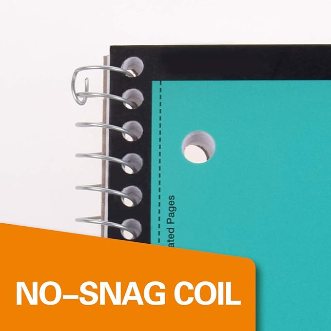 KAISA 70 Sheet 1-Subject Wirebound Notebook Spiral Notebooks, College Ruled 10.5x8 Spiral Notebooks For School Students Office, Pack of 6 Pads,S07001C