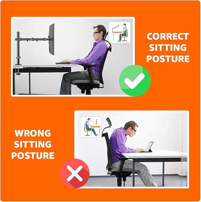 Amazon Basics Single Computer Monitor Stand with Tilt and Rotation, Height Adjustable VESA Desk Arm Mount, Steel, 30 inches, Black