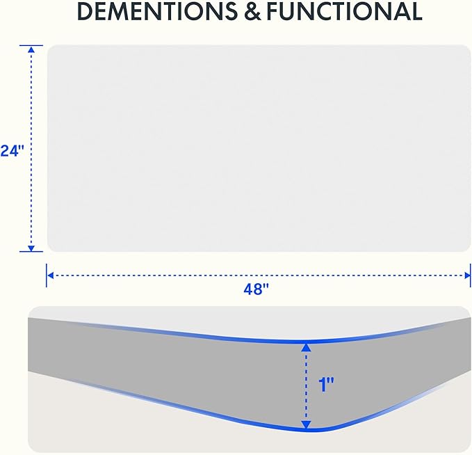 FLEXISPOT EN2 Whole-Piece Standing Desk with Clamp Power Strip, 48x24 Electric Stand Up Height Adjustable Desk with Cable Management (White Frame + 48" White Top)