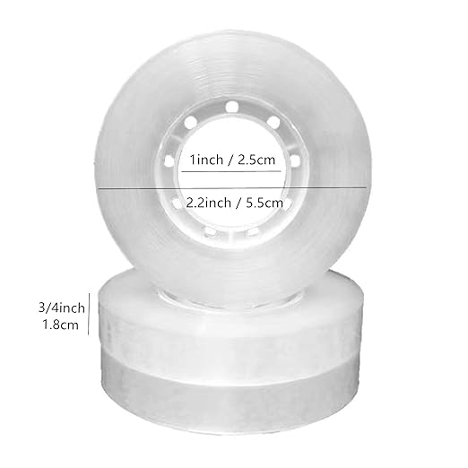 Transparent Tape Refill Rolls for Dispenser, Tear by Hand,24 Rolls x 900 inches