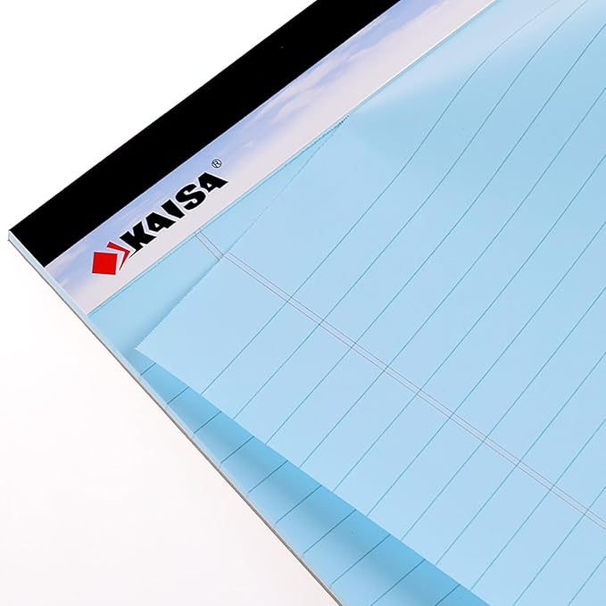 KAISA Colored Legal Pad Writing Pads 8.5x11 inch, Wide Ruled, 40 Sheets/Pad, 20lb Colored Paper, Perforated Writing Pad with Sturdy Back (4 Pads), KSU-5972