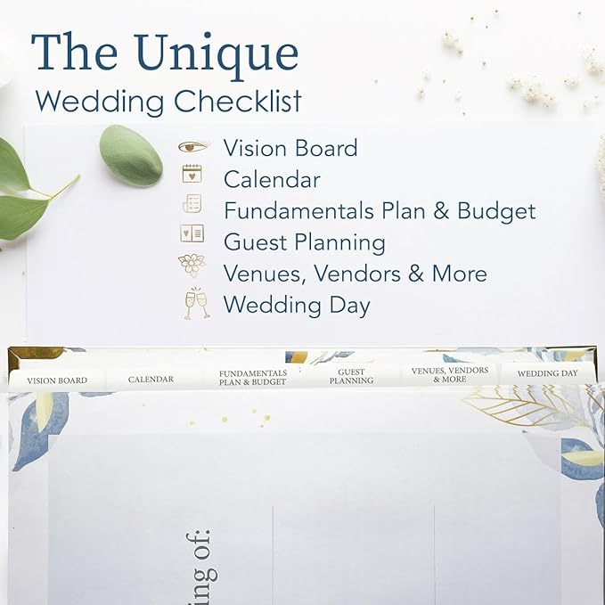 Wedding Planner Book and Organizer, Bridal Planner Includes Countdown Calendar, Beautiful Pen, Wedding Planning Book, Budget Planner, Wedding Timeline, Vendor Contacts.