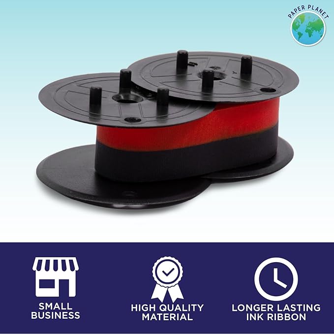 Red and Black Printing Calculator Ribbons Compatible with GR24 by Paper Planet | Replacement Adding Machine Ink Ribbon Compatible with Sharp EL 1197PIII Adding Machine | 6 Pack