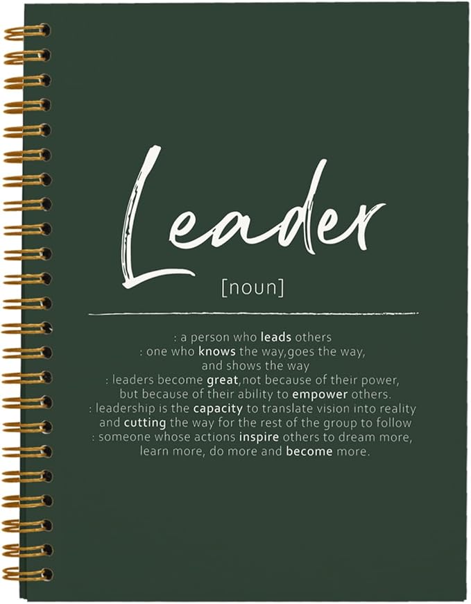OXW Leadership Gifts Notebook Journal, Leader Gifts for Women Men, Office Notebook for Work, Thank You Gifts for Leader Mentor Boss Supervisor, Dark Green Spiral Notebook 5.5 x 8.3