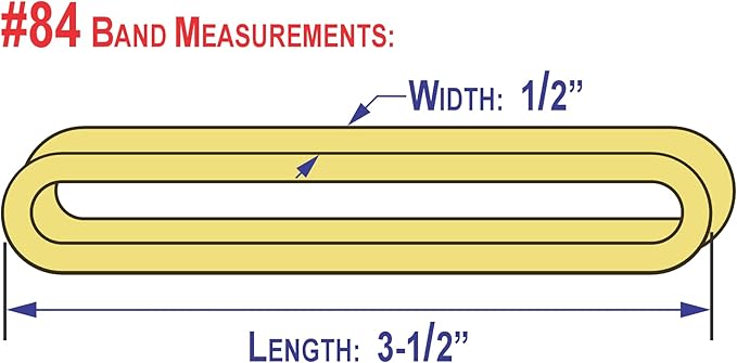 3-1/2" x 1/2'' - Size #84 - Rubber Band Depot - Wide Bands - Everyday Rubber Bands, Business Bands - Approximately 160 Per Bag - 1 Pound Bag