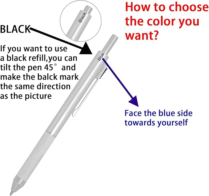 YOUMI Multicolor pen 4 in 1 Multifunction Pen with Metal Cased 0.5mm Mechanical Pencil Red Ballpoint Pen Blue BallpointPen and Black Ballpoint Pen Gift for Journaling (Black)