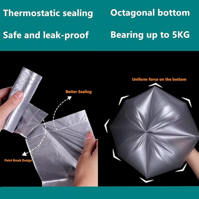 Small Trash Bags 240 Count Garbage Bags SWIHELP Waste Basket Liners for Bathroom, Kitchen,Bedroom, Office Pet Car 15 Liter Trash Can 4 Gallon…