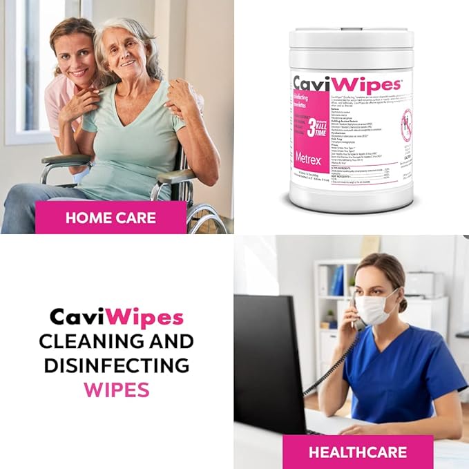 CaviWipes Disinfecting Towelettes Canister Wipes, 160 Count, White