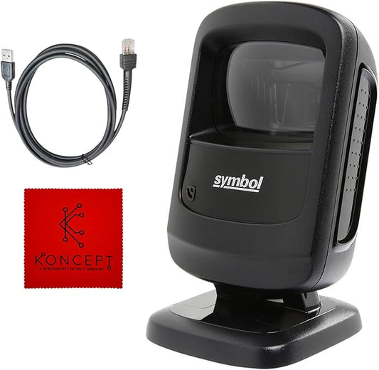DS9208 Zebra Symbol Digital Handsfree 1D/2D Barcode Scanner with USB Cable & Microfiber Cleaning Cloth - High Performance Scanning, Compact Design, Standard Range (Renewed)