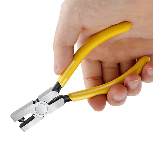 2.0mm Steel & Plastic Leather Hole Punch Tool - Precision Hand Puncher for Watch Bands, Belts, Dog Collars, Shoes, DIY Crafts (Yellow Handle, Long-Lasting & Portable)