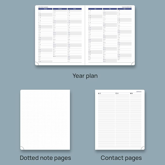 POPRUN Weekly Planner 2025-2026, 7.25'' x 8.5'', 15-Minute Hourly Appointment Book (July 2025-June 2026) with PU Leather Softcover, Monthly Tabs, Inner Pocket - Forest Green