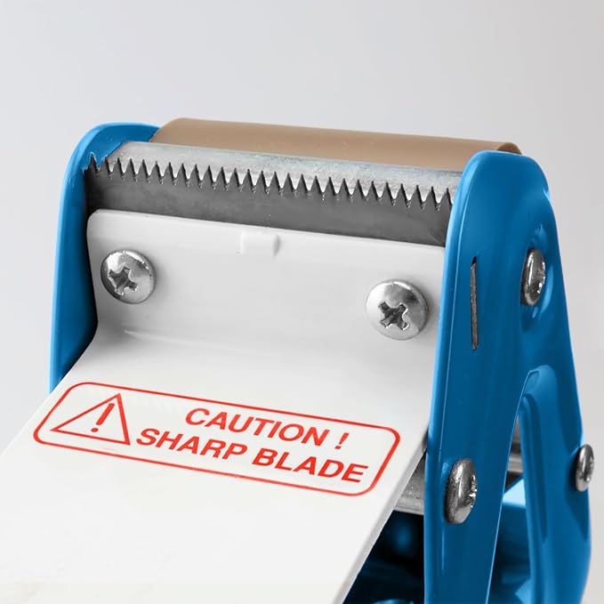 Heavy Duty Metal Frame Tape Gun - 3 Inch Core with Special Ergonomic Handle - Packing Tape Dispenser with Premium Tempered Steel Blade for 2" Tape Rolls