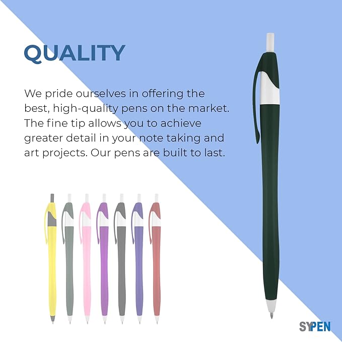 SyPen Personalized Pens With your Custom Logo or Text-500 Pack Bulk-for Businesses, Parties, and Events, Custom Printed Slim Ballpoint Click Pens, Pink Barrel Color, Black Ink