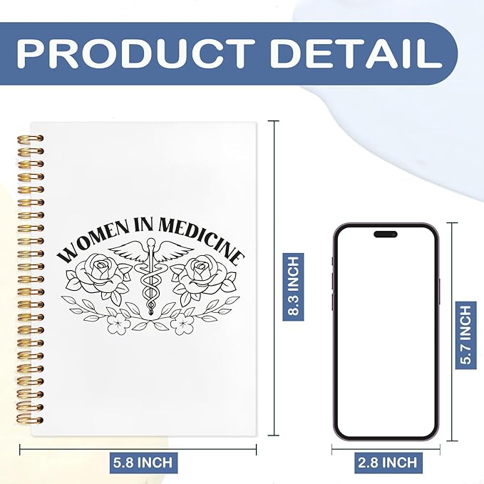 SNNDER Female Nurse Doctor Notebook Journal, Medical Journal, Female Doctor Gifts, Nurse Gifts for Women, Women in Medicine Hardcover Spiral Notebook 5.5x8.3 Inch