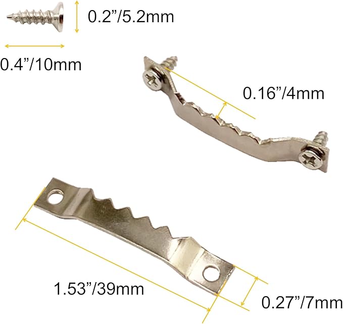 50 Pack Small Sawtooth Picture Hangers Steel Picture Hangers Picture Frames Hangers with Screws Picture Hang Solutions, for Hanging Clock Paintings Artwork Picture Frame Hook Photos (Silver)