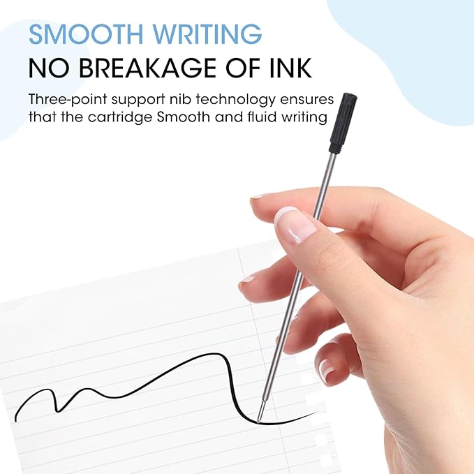 0.7 mm Ballpoint Ink Twist Pen Refills, 15 Pcs Medium Point Metal Smooth Writing Replaceable Ink Refill, Stationery Compatible for Cross Ballpoint Replacement (4.6in M) (Black+Red+Blue, 15)