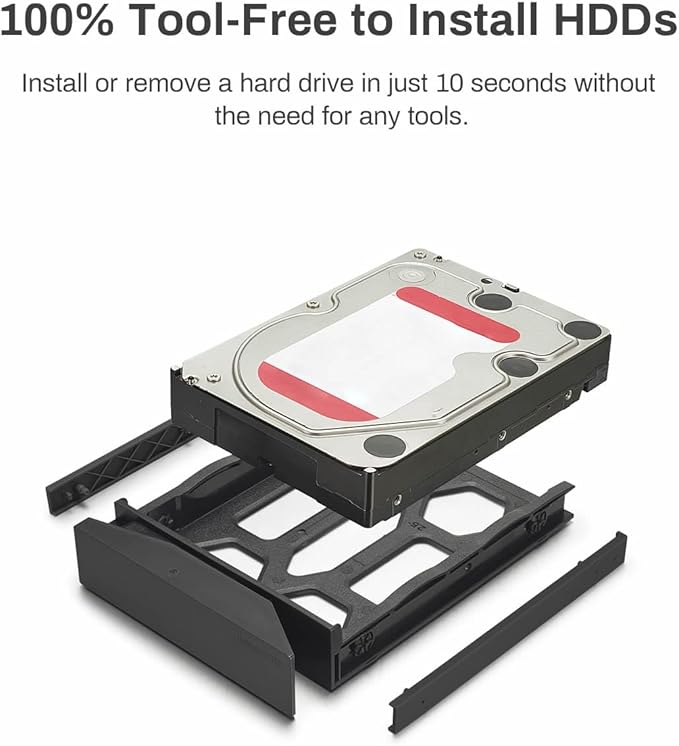 TERRAMASTER D5 Hybrid HDD NVMe Enclosure - USB 3.2 Gen 2 10Gbps Type C 5Bay USB Storage Supports RAID 0/1/Single/JBOD Exclusive 2+3 RAID Hybrid Disk Array (Diskless)