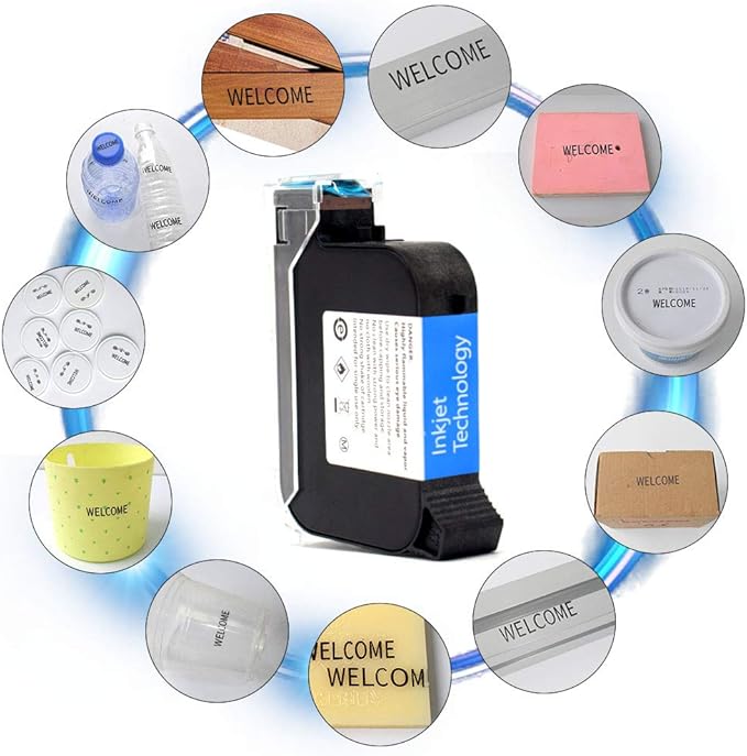 TOAUTO Original Portable Ink Cartridge Quick-Dry Replacement 42ml Ink Cartridge for Handheld Inkjet Printer Coding Machine(Black)