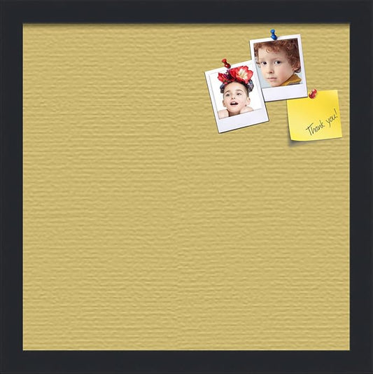 PinPix 14x14 Inch Cork Bulletin Board. This Decorative Framed Pin Board Comes with Honey Pastel Design and a Satin Black Frame. Ideal for Home Office Decor or Message Board (PinPix-1810)