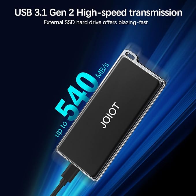 1TB Portable External SSD USB 3.1 Type C Flash Drive External Solid State Drive, Portable SSD Type A to C Cable for PC/Laptop/Mac/Android/Linux