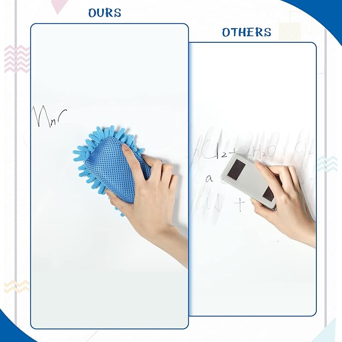 Sherr 24 Pcs Magnetic Whiteboard Eraser School Erase Erasers Microfiber Washable White Board Eraser for Chalk Classroom Home Office (Rainbow Colors)