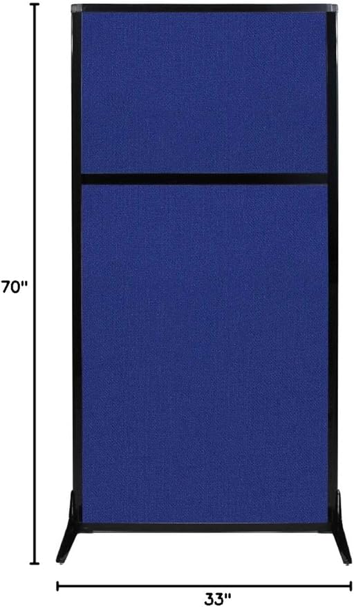 Versare Workstation Partition | Portable Wall Divider | Modern Office Cubicle | Free Standing Privacy Screen | Flexible Work Space | 33" x 70" Royal Blue Fabric Panels
