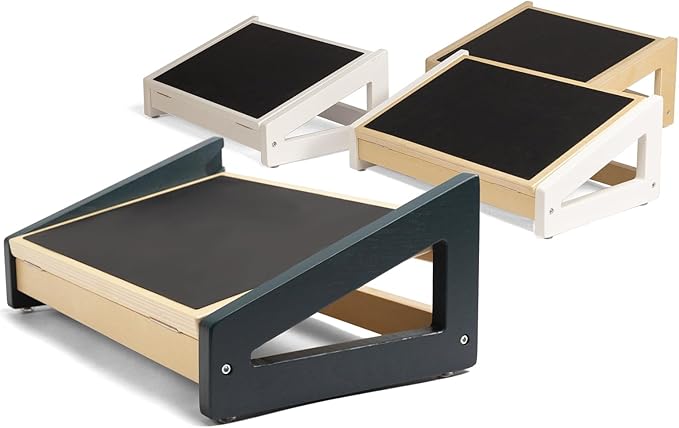 WOOD CITY Foot Rest for Under Desk at Work, 3 Heights Adjustable Footrest with Silicone Surface, 2 in 1 Foot Stool Improve Posture, Reduce Fatigue & Pain, Ideal for Home/Office/Gaming (Natural-White)