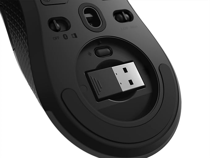 Lenovo Legion M600 RGB Wireless Gaming Mouse – 16,000 DPI, 9 Programmable Buttons, 200-Hour Battery Life, 50-Million Clicks Durability – Ambidextrous Computer Mouse (Black)