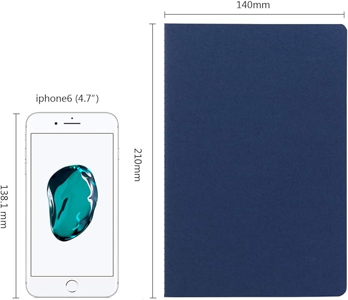 12 Pack College Ruled Notebook Journals Bulk, Lined Paper, 60 Page, 5.5x8.3 inch, A5, Travel Journal Set for Travelers, Students, Church, Office, Writing Diary Subject Notebooks Planner, Blue