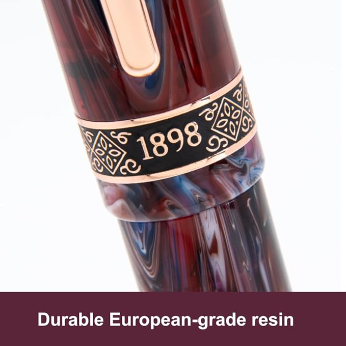 Conklin 1898 Fountain Pen, Misto Purple - Extra Fine Nib | Luxury Writing Instrument with Unique Resin Blend | JoWo Stainless Steel Nib Made in Germany | Ideal for Pen Enthusiasts