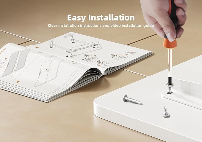 YDN Standing Desk with Keyboard Tray, 48 Inch Height Adjustable Desk with Cable Management, White Stand Up Desks for Home and Office, White