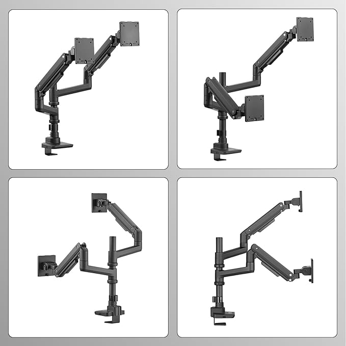 Dual Monitor Arm for 17-49 Inch Ultrawide Screens – Heavy Duty Monitor Arm Desk Mount – VESA Mount with Clamp and Grommet Base – Holds Up to 44 lbs. Each