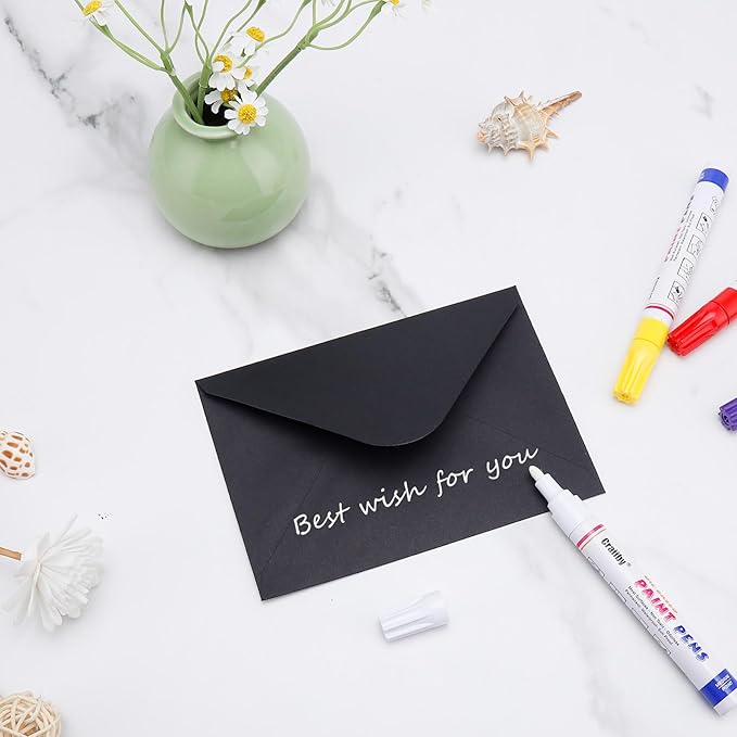 White Paint Markers, 2 Pack Oil-Based Waterproof Quick Dry Permanent Paint Pen Set for Rocks Painting, Wood, Plastic, Canvas, Glass, Mugs, Metal, Tire, Stone, DIY Craft