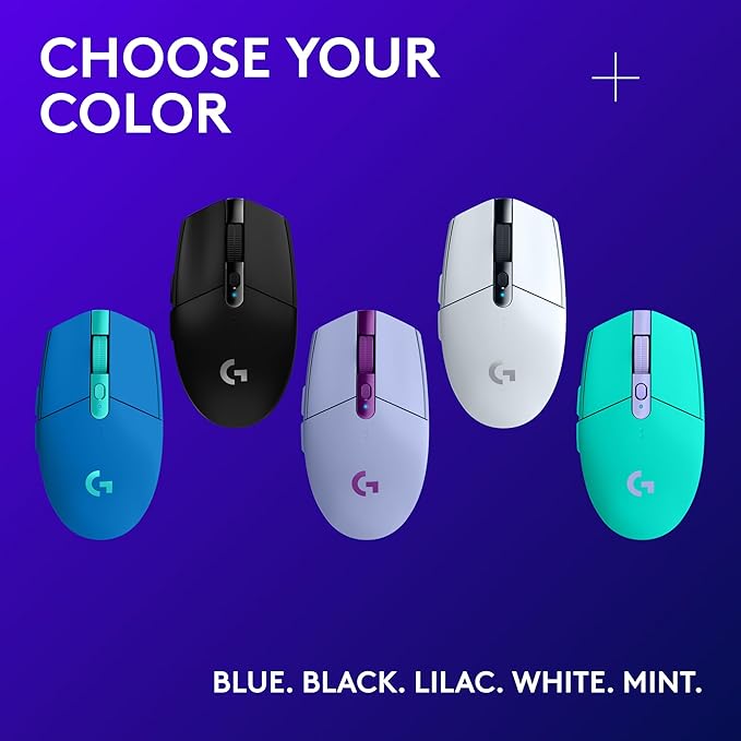 Logitech G305 LIGHTSPEED Wireless Gaming Mouse, Hero 12K Sensor, 12,000 DPI, Lightweight, 6 Programmable Buttons, 250h Battery Life, On-Board Memory, PC/Mac - Mint
