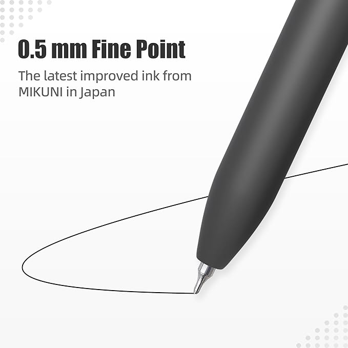 KALARA Aesthetic Gel Ink Pens, 0.5mm Fine Point for Smooth Writing, 6 Pens + 1 Refill No Smear & Bleed Quick Dry, Retractable, Ideal for Journaling and Note-Taking, Stylish Office and School Supplies