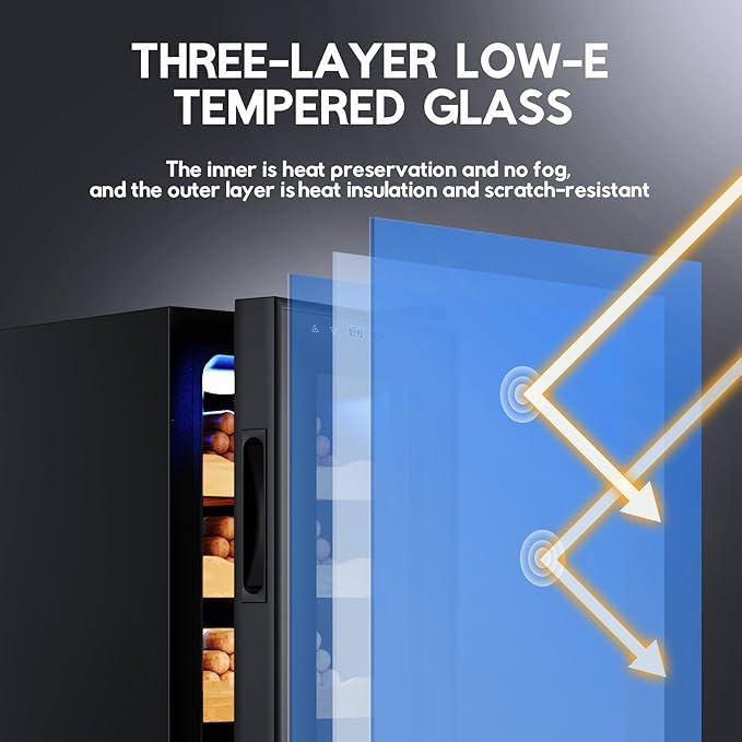 Electric Cigar Humidor Cabinet 35L, Tylza Electric Humidors for Cigars with Temp & Humidity Control, Digital Hygrometer, Lock, Refrigerator, Cigar Humidors with Cedar Wood Drawer Shelves, 260 Cigars