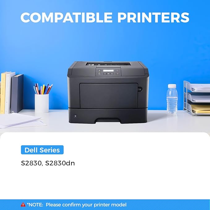 KingKJ S2830 High Yield Black Toner Cartridge 2-Pack Replacement for Dell GGCTW Toner Cartridges Remanufactured Compatible with Dell S2830 S2830dn Laser Printer Ink All-in-One Copier(8,500 Pages)