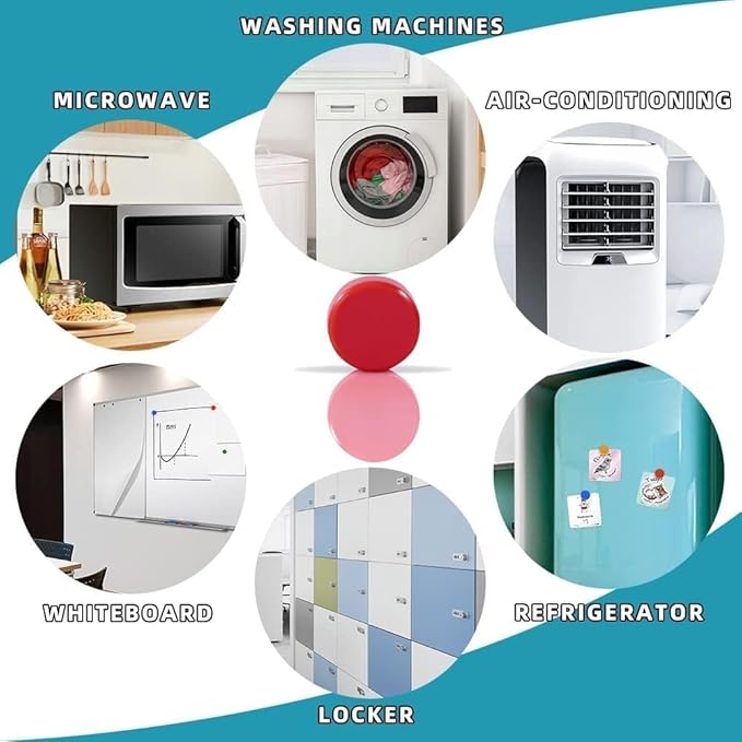 Qualsen Fridge Magnets 50 Pack, Funny Cute Round Refrigerator Magnets for Whiteboard, Locker, Office, Classroom (Yellow)