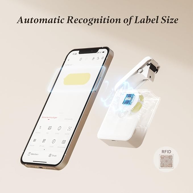 NIIMBOT Label Maker Machine Bluetooth Label Printer for School Home Office Organization, Wireless Mini Label Maker D110 Upgraded Version, Sticker Label Maker with 3Rolls Labels
