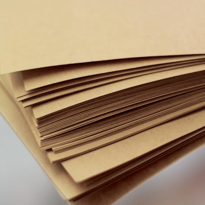 100pcs Vintage Kraft Stationary Paper 8.3 x 11.5 inch, A4 Sheets 120gsm Printable Lined Stationery Writing Letter Papers Bulk Set for Personalized Letters, Creative Poems, Lyrics, Office Notes