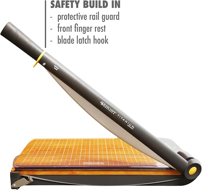 Westcott 15'' TrimAir Wood Guillotine Paper Cutter & Paper Trimmer, 30 Sheet (15107)