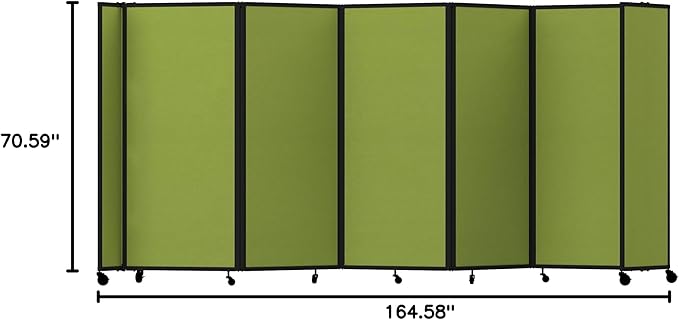 Versare Room Divider 360 Portable Wall Partition | Folding Panels | Large Freestanding Divider | Locking Wheels | Temporary Room Separator