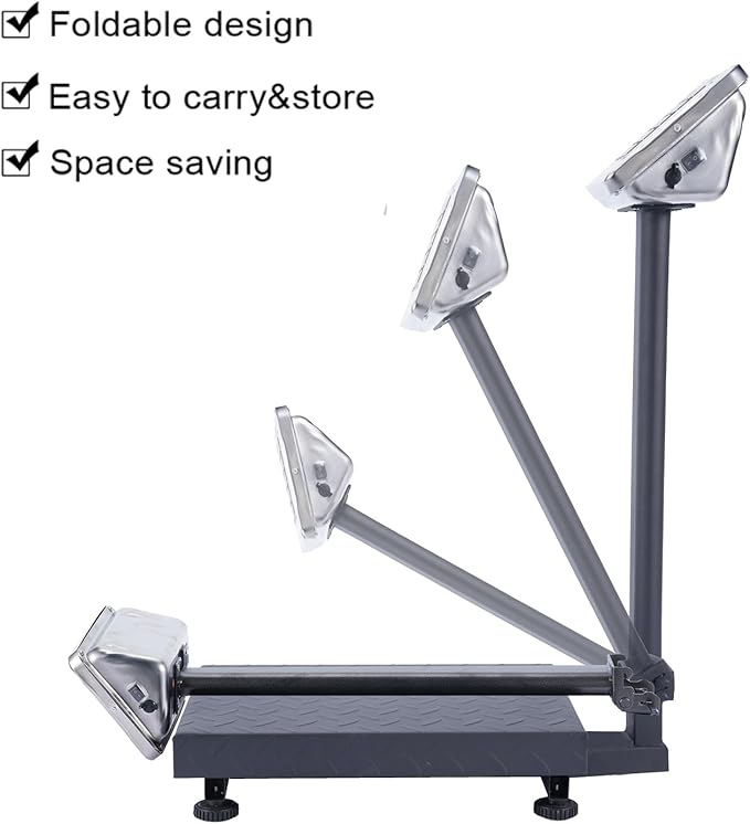 TUFFIOM 220lb Weight Electronic Platform Scale,Digital Floor Heavy Duty Folding Scales,Stainless Steel High-Definition LCD Display, Perfect for Postal Luggage Shipping Mailing Package Price Computing