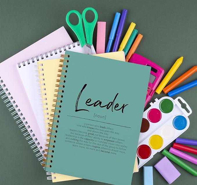 OXW Green Meeting Notebooks for Work, Leadership Gifts Office Work Notebook Journal for Writing Note Taking, Thank You Appreciation Gifts for Women Men Leader Mentor Boss Manager Principal, 5.5"x8.3"