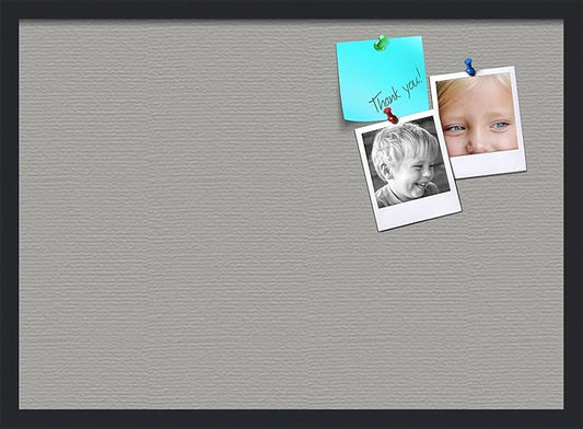 PinPix 28x20 Inch Cork Bulletin Board. This Decorative Framed Pin Board Comes with Dark Stone Design and a Satin Black Frame. Ideal for Home Office Decor or Message Board (PinPix-1808)